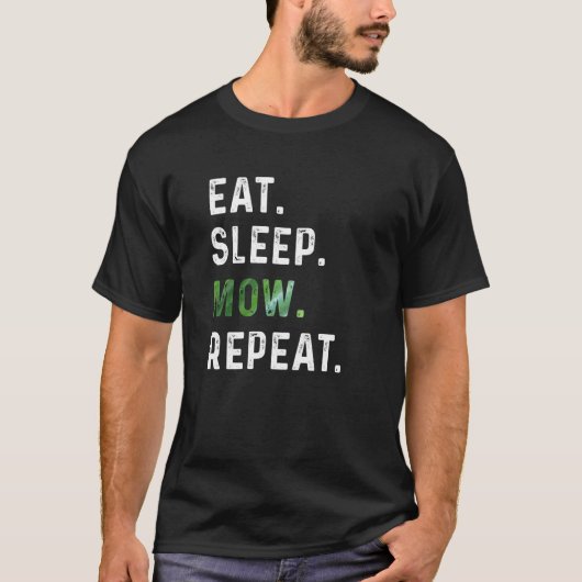 ランドスおもしろいカー男性へラウ食べンケアスリープMow R Tシャツ (正面)