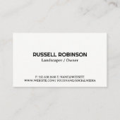 ランドスキャパーが芝生に空気を入れる 名刺 (裏面)