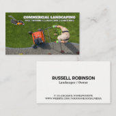 ランドスキャパーが芝生に空気を入れる 名刺 (正面/裏面)