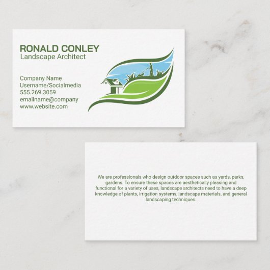 ランドスキャパー刈り芝生 | ガーデンサービス 名刺 (正面/裏面)