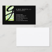 ランドスキャパー緑の葉モノグラムの熟練した貿易 名刺 (正面/裏面)