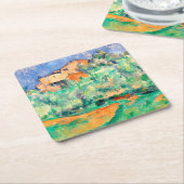 ランドスケープと家，セザンヌ スクエアペーパーコースター (アングル)