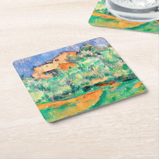 ランドスケープと家，セザンヌ スクエアペーパーコースター (アングル)