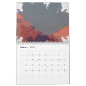 ランドスケープと自然水彩ヴィンテージ 芸術的 カレンダー (2月 2026)