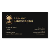 ランドスケープと芝生気にデザイン根付き木 マグネット名刺 (正面)