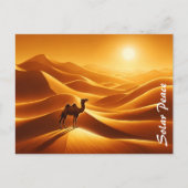 ランドスケープのラクダ砂漠のデコールサンシャイン乾燥 ポストカード (正面)
