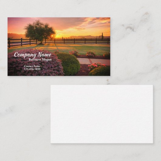 ランドスケープまたはランドスケア名刺 名刺 (正面/裏面)