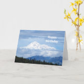 ランドスケープアラスカデナリフォト誕生日 カード (黄色い花)