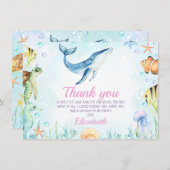 ランドスケープアンダーザシー誕生日サンキューカード 招待状 (正面/裏面)