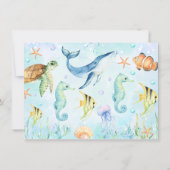 ランドスケープアンダーザシー誕生日サンキューカード 招待状 (裏面)