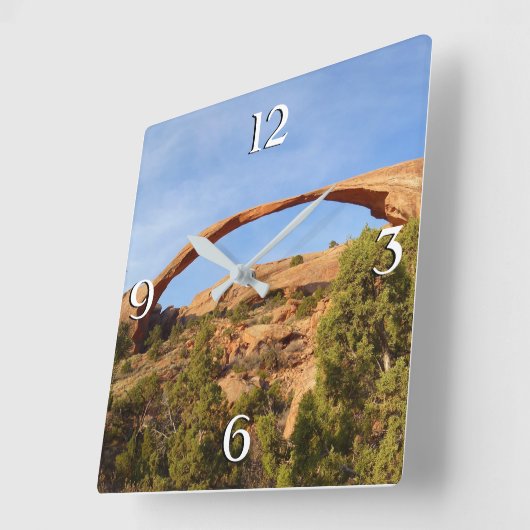 ランドスケープアーチアットアーチズナショナルパーク スクエア壁時計 (傾斜)