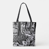 ランドスケープアートトートバッグB&Wフォレストエコアートバッグ トートバッグ (裏面)