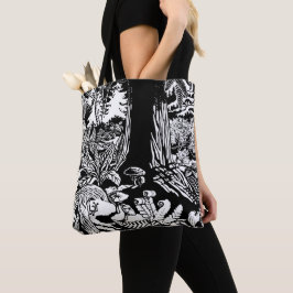 ランドスケープアートトートバッグB&Wフォレストエコアートバッグ トートバッグ