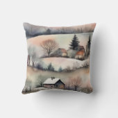 ランドスケープウィンターパステルウォーターカラー クッション (裏面)