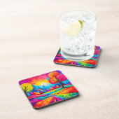 ランドスケープカラフルインドリームライクアートスタイル コースター (右側)