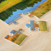 ランドスケープカラフルマウンテンズレイクイエローフォレスト ジグソーパズル (側面)