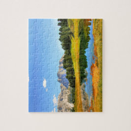 ランドスケープカラフルマウンテンズレイクイエローフォレスト ジグソーパズル