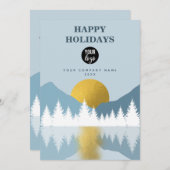 ランドスケープゴールデンウィンターハッピーホリデーズビジネス シーズンカード (正面/裏面)