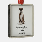 ランドスケープサイズ写真記念記念ペットドッグ メタルオーナメント (右)