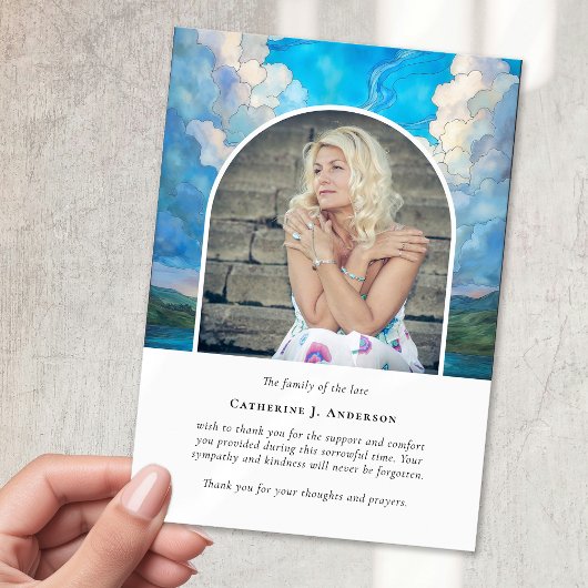ランドスケープスカイメモリアル写真悔やみや弔慰葬儀 サンキューカード