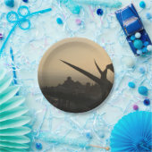 ランドスケープチャーチス差出人住所ラベル ペーパープレート (パーティー)