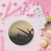 ランドスケープチャーチス差出人住所ラベル ペーパープレート (パーティー)