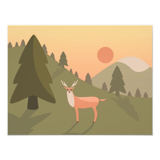 ランドスケープディアマウンテン自然ワイルドパークサンセットポー フォトプリント            (正面)