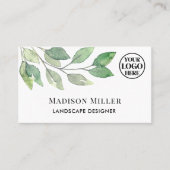 ランドスケープデザイナーの緑のロゴ 名刺 (正面)
