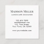 ランドスケープデザイナー水彩緑 スクエア名刺 (裏面)