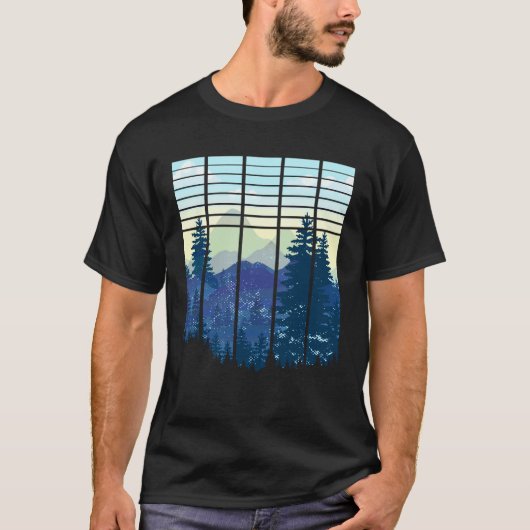 ランドスケープデザイン、山、自然、木々と森 Tシャツ (正面)