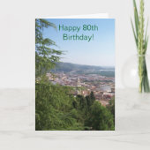 ランドスケープパーソナライズされた写真80誕生日 カード (正面)