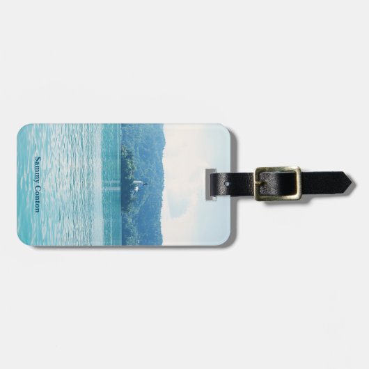 ランドスケープフォトグラフィレイクマウンテンブルースロベニア ラゲッジタグ (正面横)