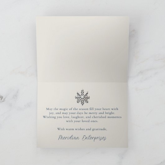 ランドスケープフォト折り畳みビジネスホリデーカード シーズンカード (内部)