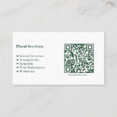 ランドスケープホワイト&グリーンフローリスト店の名刺 ロイヤリティカード (裏面)