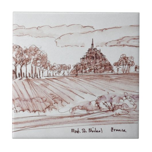 ランドスケープモンサンミシェル|ノルマンディ(フランス) タイル (正面)