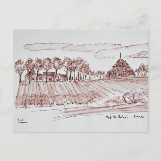 ランドスケープモントサンミシェル |ノルマンディ(フランス) ポストカード (正面)