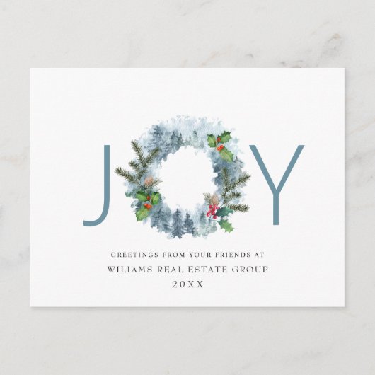 ランドスケープリースクリスマスホリーベリーホリデイ ポストカード (正面)