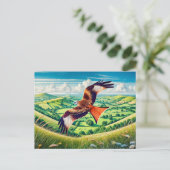 ランドスケープ上飛んでいるの赤凧 シーズンポストカード (スタンド正面)