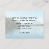 ランドスケープ写真ウェディングレセプションカード。 エンクロージャーカード (裏面)