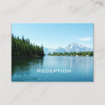 ランドスケープ写真ウェディングレセプションカード。