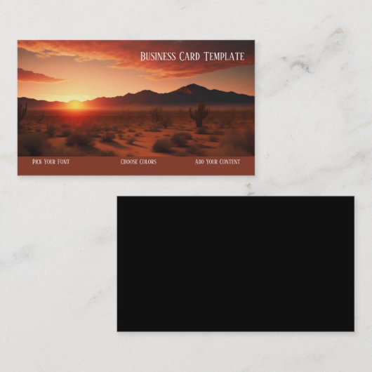 ランドスケープ写真サンセット砂漠の名刺 名刺 (正面/裏面)