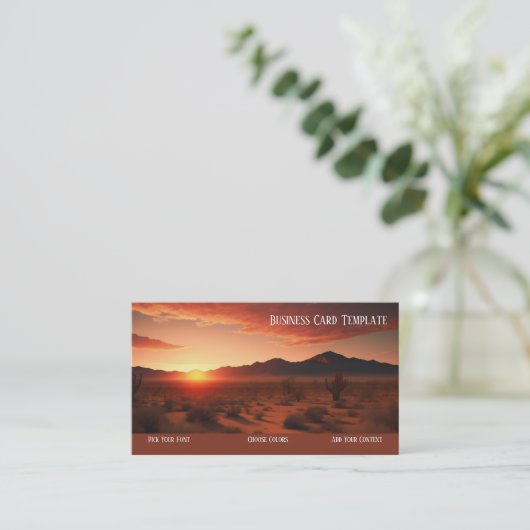 ランドスケープ写真サンセット砂漠の名刺 名刺 (スタンド正面)