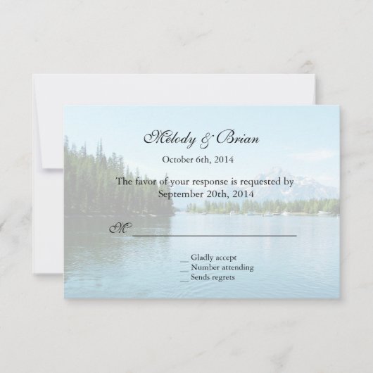 ランドスケープ写真RSVP結婚式招待状 出欠カード (正面)