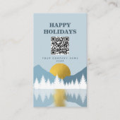 ランドスケープ冬ハッピーホリデーズビジネスQRコード 名刺 (正面)