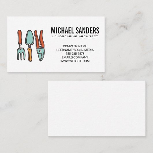 ランドスケープ建築家 | 園芸用具 名刺 (正面/裏面)