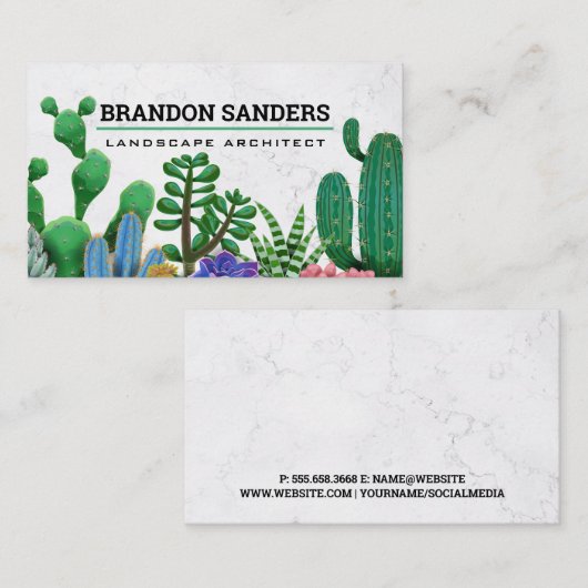 ランドスケープ建築家 | 多肉植物 名刺 (正面/裏面)