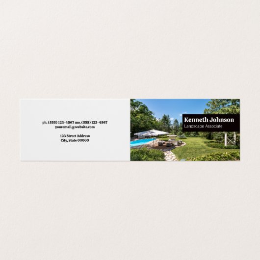 ランドスケープ建築家 |裏庭の芝生 名刺 (外部フラット)