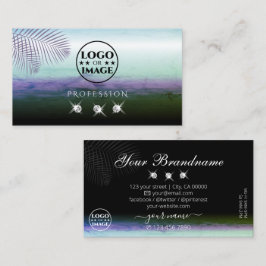 ランドスケープ水きらめく色ダイヤモンドとロゴ 名刺
