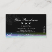 ランドスケープ水カラーきらめくダイヤモンドイニシャル 名刺 (裏面)