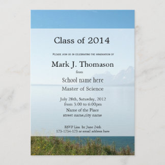 ランドスケープ湖写真の卒業パーティー 招待状